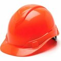Pyramex Ridgeline Cap Style Hard Hat, Hi-Vis Orange, 4-Point Ratchet Suspension HP44141